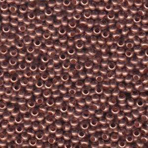 6/0 Metal Seed Beads, Matte Copper, Round, MT6-COPMT, bsd0995