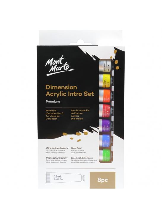 Acrylic Dimension Paint Set, 8 colors, 18ml tubes, pnt0190