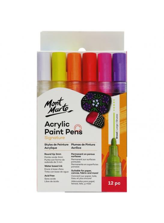 Acrylic Paint Pens Broad Tip 3mm (0.12in) 12pc, pen0016