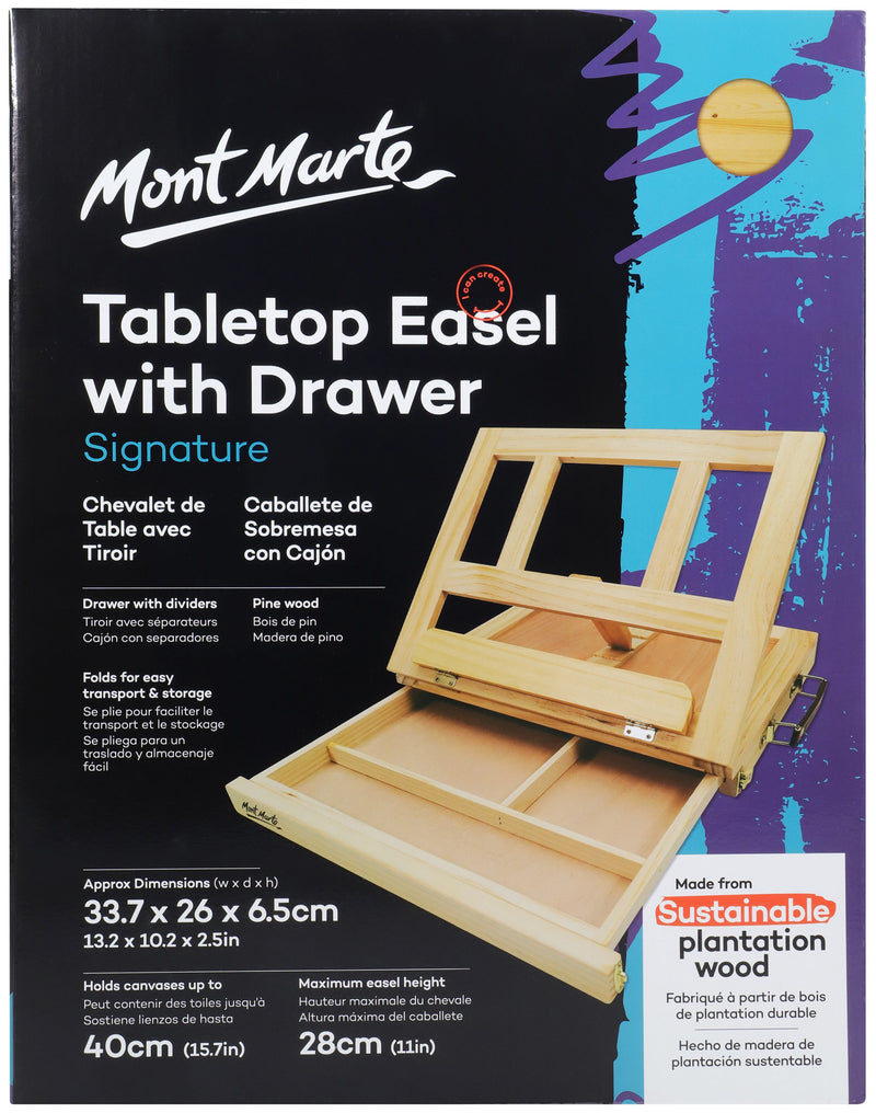 Wood Table Easel with Drawer, tol1208
