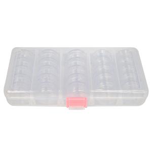 Bead Storage Box, 25 Round Bead Jars in Clear Acrylic Box with Lid, For Storing Small Parts, tol1256