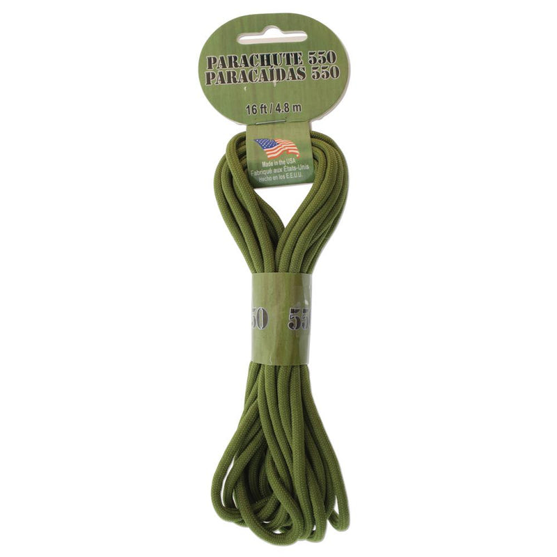 16ft Paracord 550 Olive Green 4.8mm Parachute Cord cft0118