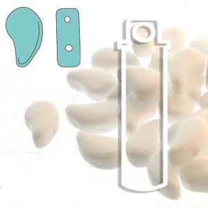 Paisley Duo Chalk White 2-Hole Seed Beads, approx 82 beads/22g, 8x5mm, 5-Inch Tube, PD8503000 bsd0987