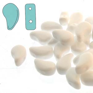 Paisley Duo Chalk White 2-Hole Seed Beads, approx 82 beads/22g, 8x5mm, 5-Inch Tube, PD8503000 bsd0987