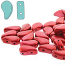 Paisley Duo Lipstick Red Metalust Metallic 2-Hole Seed Beads, approx 82 beads/22g, 8x5mm, 5-Inch Tube, PD8523980-24209 bsd0989