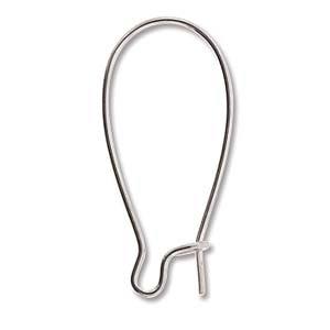144 Silver Plated Kidney Earwires 25mm, fin0899b