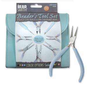 Plier and Jewelry Tools Set with Clutch, Light Blue, tol0975