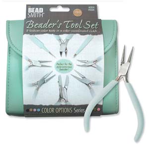 Plier and Jewelry Tools Set with Clutch, Aqua, tol0948