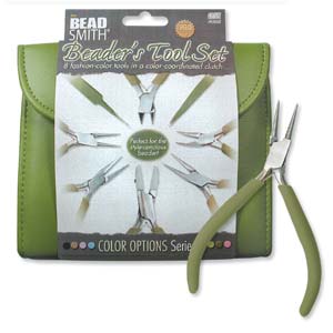 Plier and Jewelry Tools Set with Clutch, Olive Green, tol0978