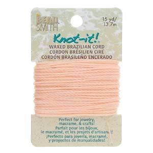 Waxed Macrame Cord Polyester, Light Pink, 15 yds, cor0554