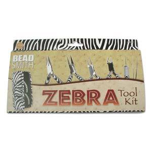 Zebra Print Jewelry Tool Set, 6 tools in zipper case, tol0955