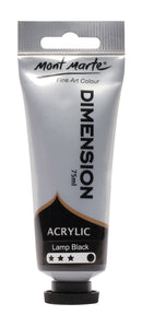 Acrylic Dimension Paint, Lamp Black, 75ml, pnt0119