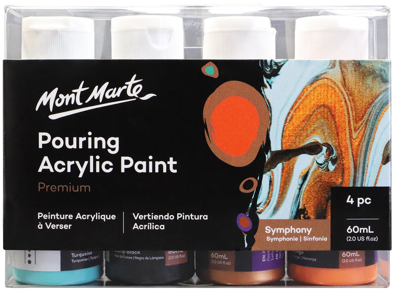 Acrylic Pouring Paint, Symphony Set of 4 bottles, 60ml (2oz) each, pnt0151