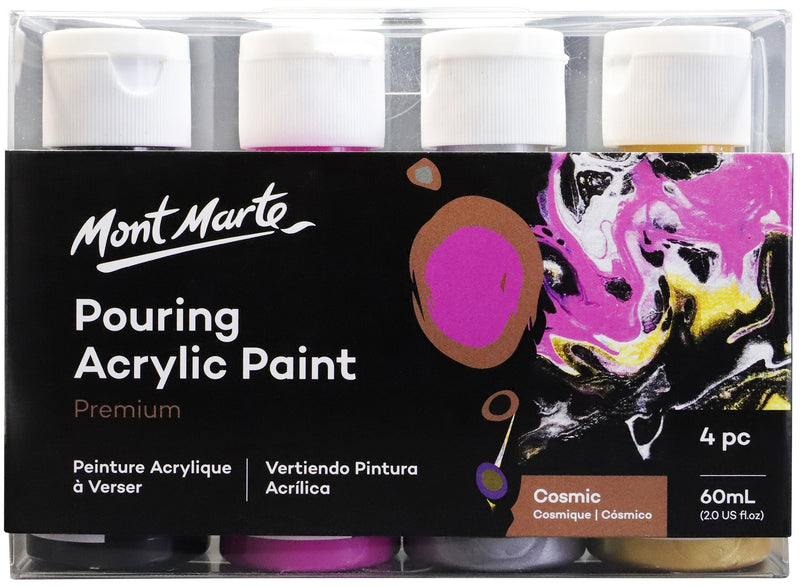 Acrylic Pouring Paint, Cosmic Set of 4 bottles, 60ml (2oz) each, pnt0096