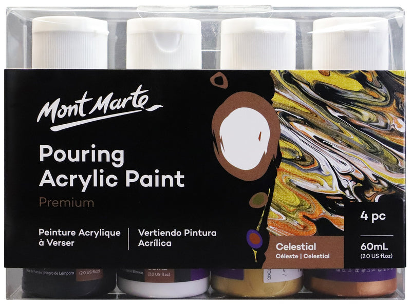 Acrylic Pouring Paint, Celestial Set of 4 bottles, 60ml (2oz) each, pnt0157