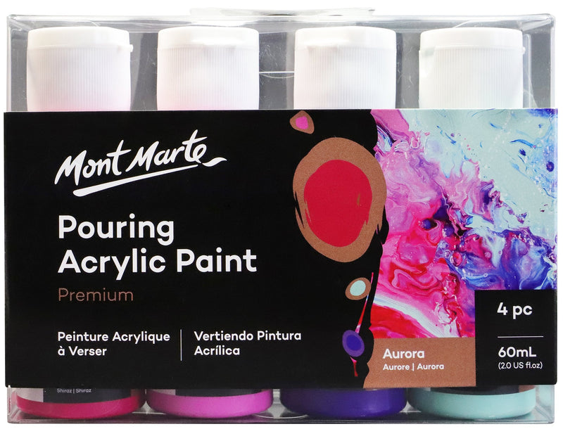 Acrylic Pouring Paint, Aurora Set of 4 bottles, 60ml (2oz) each, pnt0159