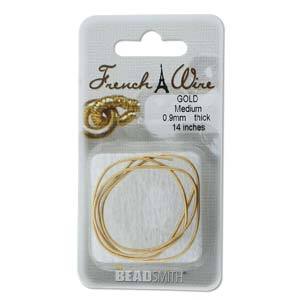Gold French Wire, medium, 0.9mm thick, 14 inches, wir0122