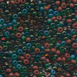 6/0 Czech Glass Seed Beads, Rainforest Mix, Round, SB6-19131, bsd0846