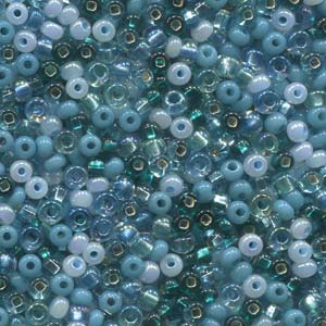 6/0 Czech Glass Seed Beads, Miami Surf Mix, Round, SB6-19216, bsd0849