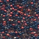 6/0 Czech Glass Seed Beads, Grey Copper Mix, Round, SB6-mix28, bsd0848