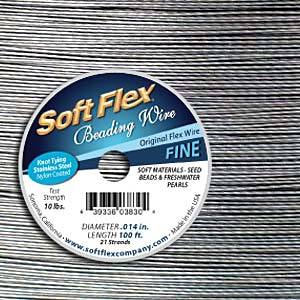 100 ft Soft Flex Beading Wire, 21 strand Stainless Steel Nylon-Coated .014", 0.36mm, 10 lbs, wir0145