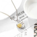 Cremation Ash Urn Charm Locket, Silver Stainless Steel with Sunflower jlr0307