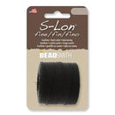 Black S-Lon Fine Beading Cord, 0.4mm 3-ply nylon, 118 yards, cor0338