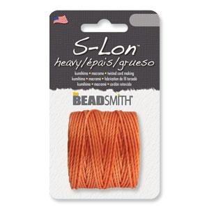 Pumpkin Orange Tex 400 S-Lon Heavy Weight Cord, Nylon, 35 yard spool, cor0484