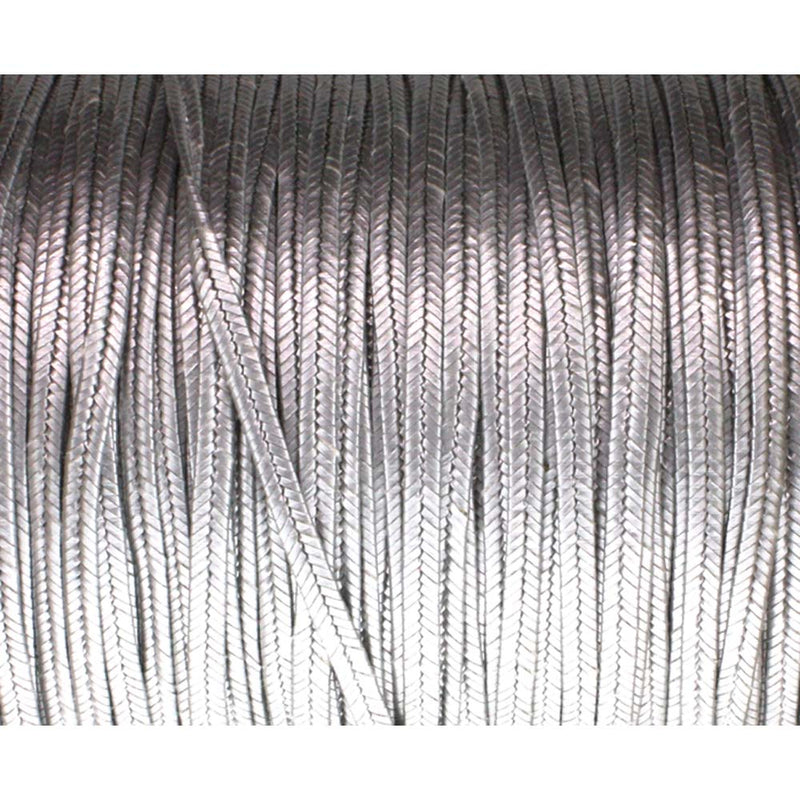 Soutache Tyrol Braid Cord, Antique Silver Metallic, 3mm, 3 yds, cor0262