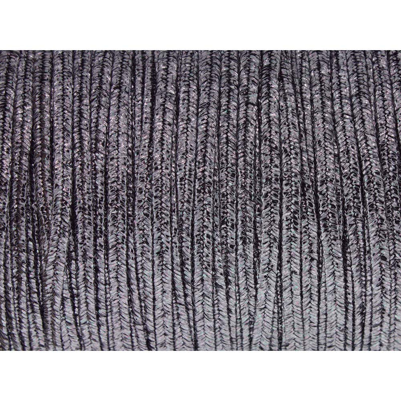 Soutache Tyrol Braid Cord, Textured Metallic Gunmetal, 3mm, 3 yds, cor0257