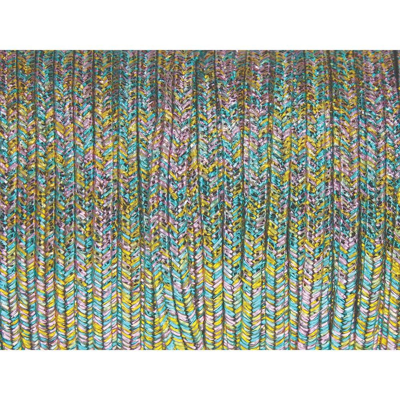 Soutache Tyrol Braid Cord, Textured Pastel Rainbow Metallic, 3mm, 3 yds, cor0288