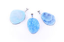 1 BLUE QUARTZ DRUZY Pendant, Silver Bezel, 1-1/4" to 1-3/4" long,  gdz0015