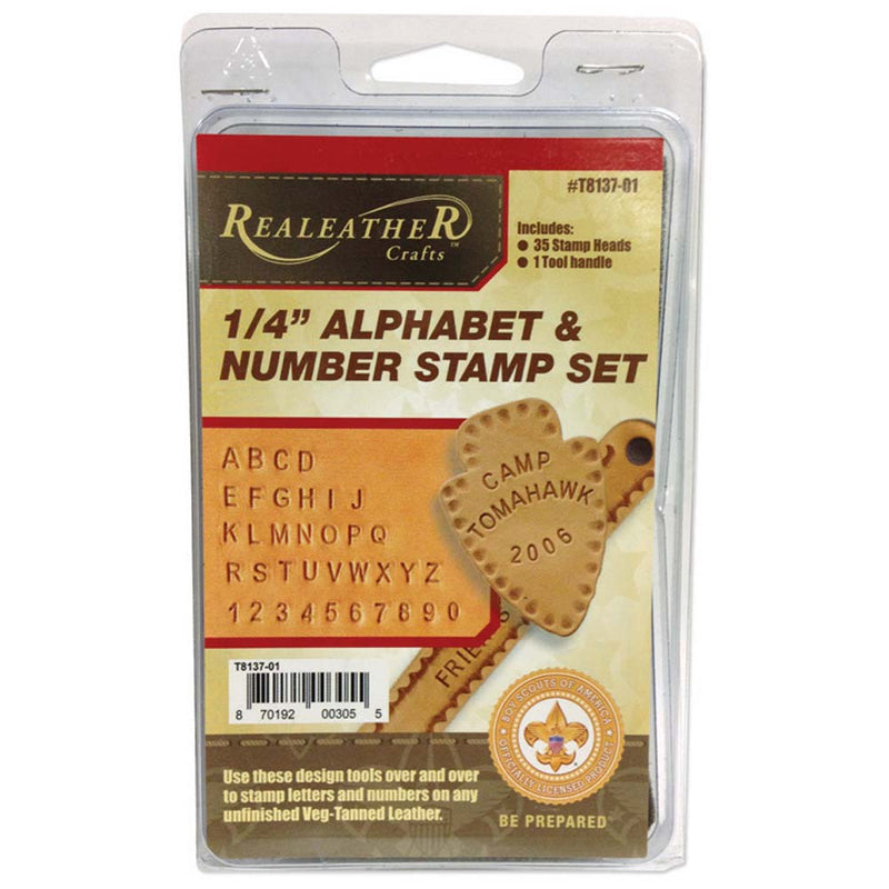 REALEATHER 1/4" ALPHABET NUMBER SET, LEATHER STAMPING TOOLS tol0932