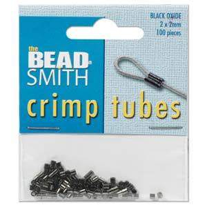 Crimp Tubes 2mm Black Oxide, 100 pcs, TCB20B-R, fin1066