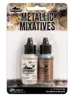 Tim Holtz Metallic Mixatives multi surface ink, Copper and Pearl, pnt0063