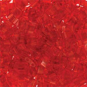 Half Tila Glass Beads Miyuki Transparent Red TLH140 bsd0410