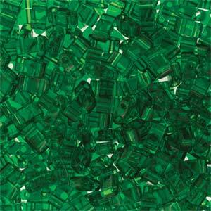 Half Tila Glass Beads Miyuki Transparent Green TLH146 bsd0415