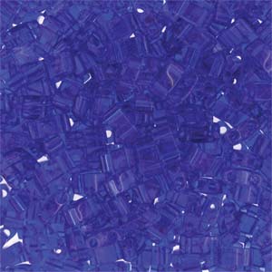 Half Tila Glass Beads Miyuki Transparent Cobalt Blue TLH151 bsd0404