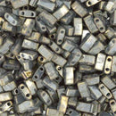 Half Tila Glass Beads Miyuki Matte Galvanized Gray Luster TLH1865 bsd0429