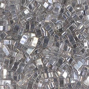 Half Tila Glass Beads Miyuki Transparent Silver Gray Gold Luster TLH1881 bsd0555