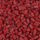 Half Tila Glass Beads Miyuki Matte Metallic Brick Red TLH2040 bsd0572
