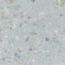 Half Tila Glass Beads Miyuki Crystal AB TLH250 bsd0522