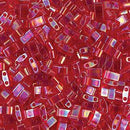Half Tila Glass Beads Miyuki Transparent Red TLH254 bsd0563