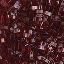 Half Tila Glass Beads Miyuki Garnet Gold Luster TLH304 bsd0571