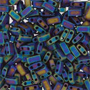 Half Tila Glass Beads Miyuki Matte Black AB TLH401FR bsd0428