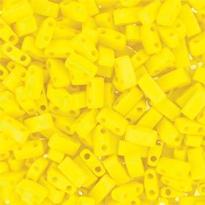 Half Tila Glass Beads Miyuki Opaque Yellow AB TLH404FR bsd0405