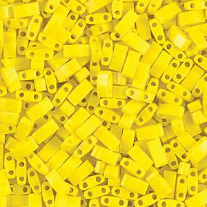 Half Tila Glass Beads Miyuki Opaque Yellow TLH404 bsd0564