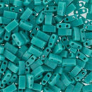 Half Tila Glass Beads Miyuki Matte Opaque Turquoise Green TLH412 bsd0523
