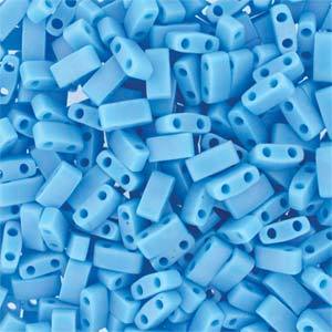 Half Tila Glass Beads Miyuki Matte Opaque Turquoise Blue TLH413FR bsd0402
