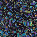 Half Tila Glass Beads Miyuki Medium Blue Iris TLH455 bsd0438